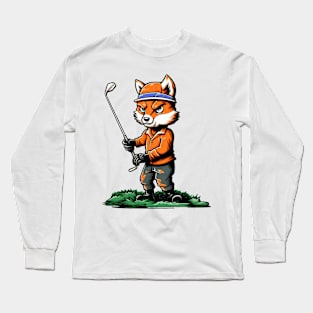 Cute fox playing golf Long Sleeve T-Shirt